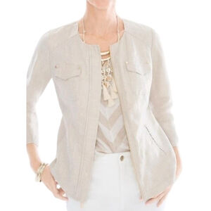 37. NWT WOMENS CHICO’S 2/L DETAIL JACKET